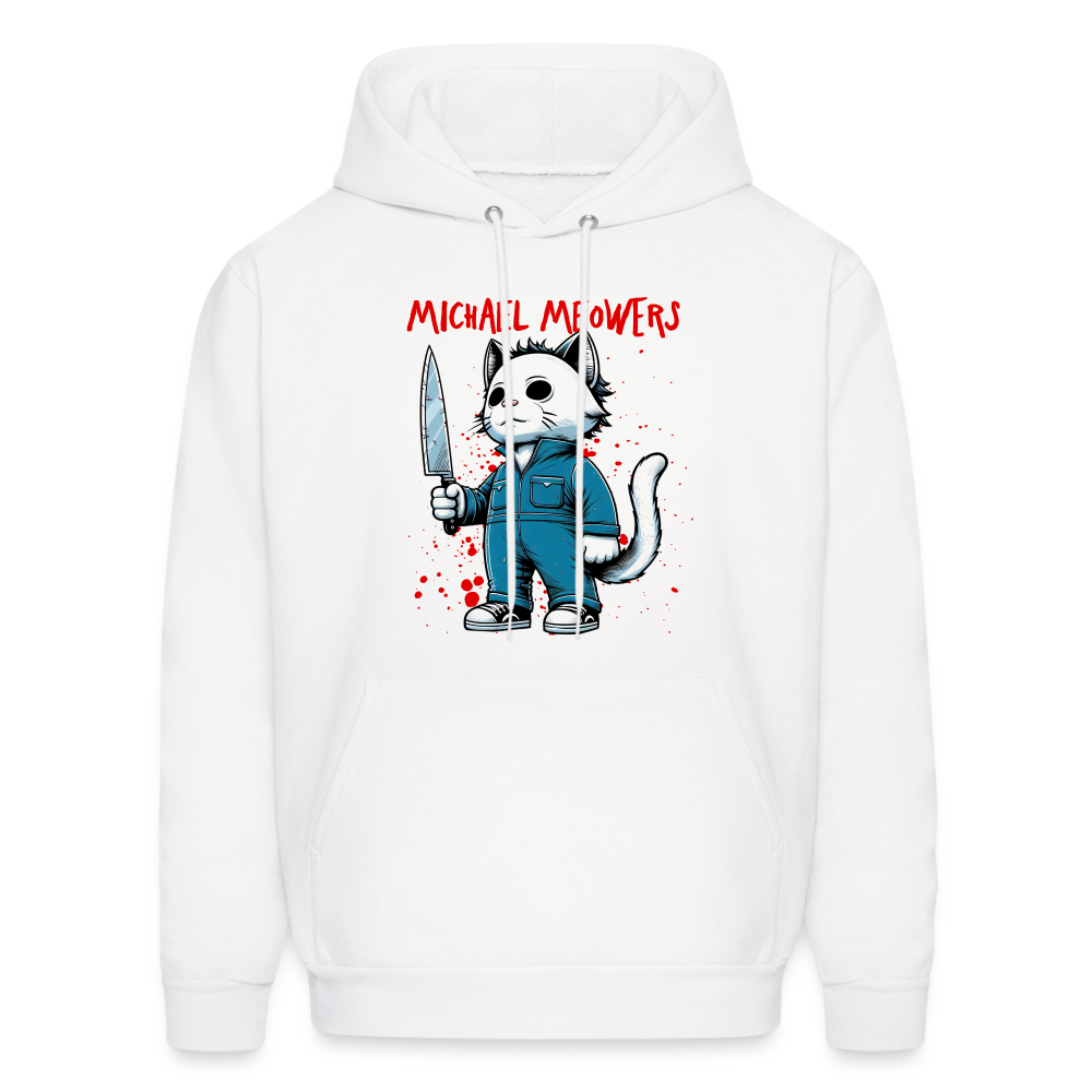 Michael Meowers Hoodie Scary Cat Halloween Cat Lover - white