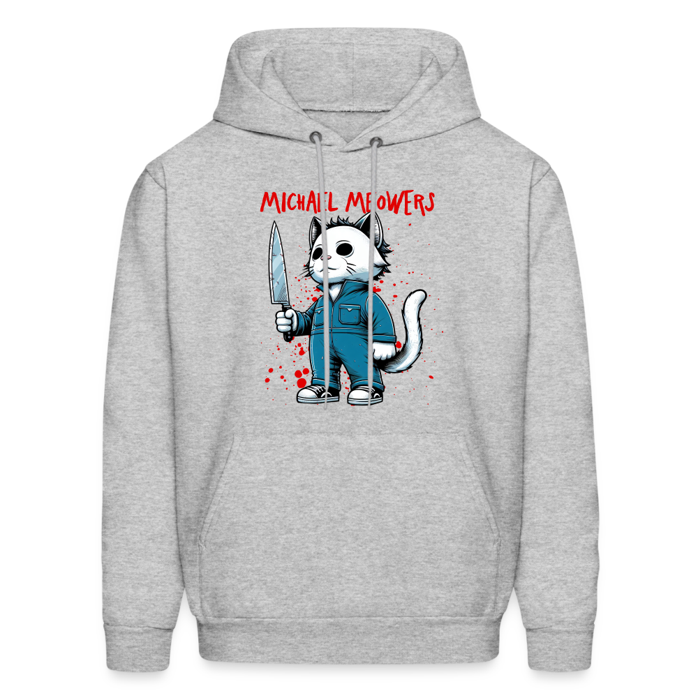 Michael Meowers Hoodie Scary Cat Halloween Cat Lover Color: heather gray