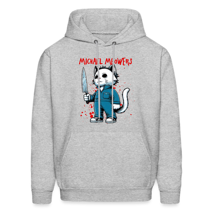 Michael Meowers Hoodie Scary Cat Halloween Cat Lover - heather gray