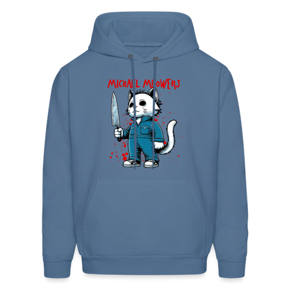 Michael Meowers Hoodie Scary Cat Halloween Cat Lover - denim blue