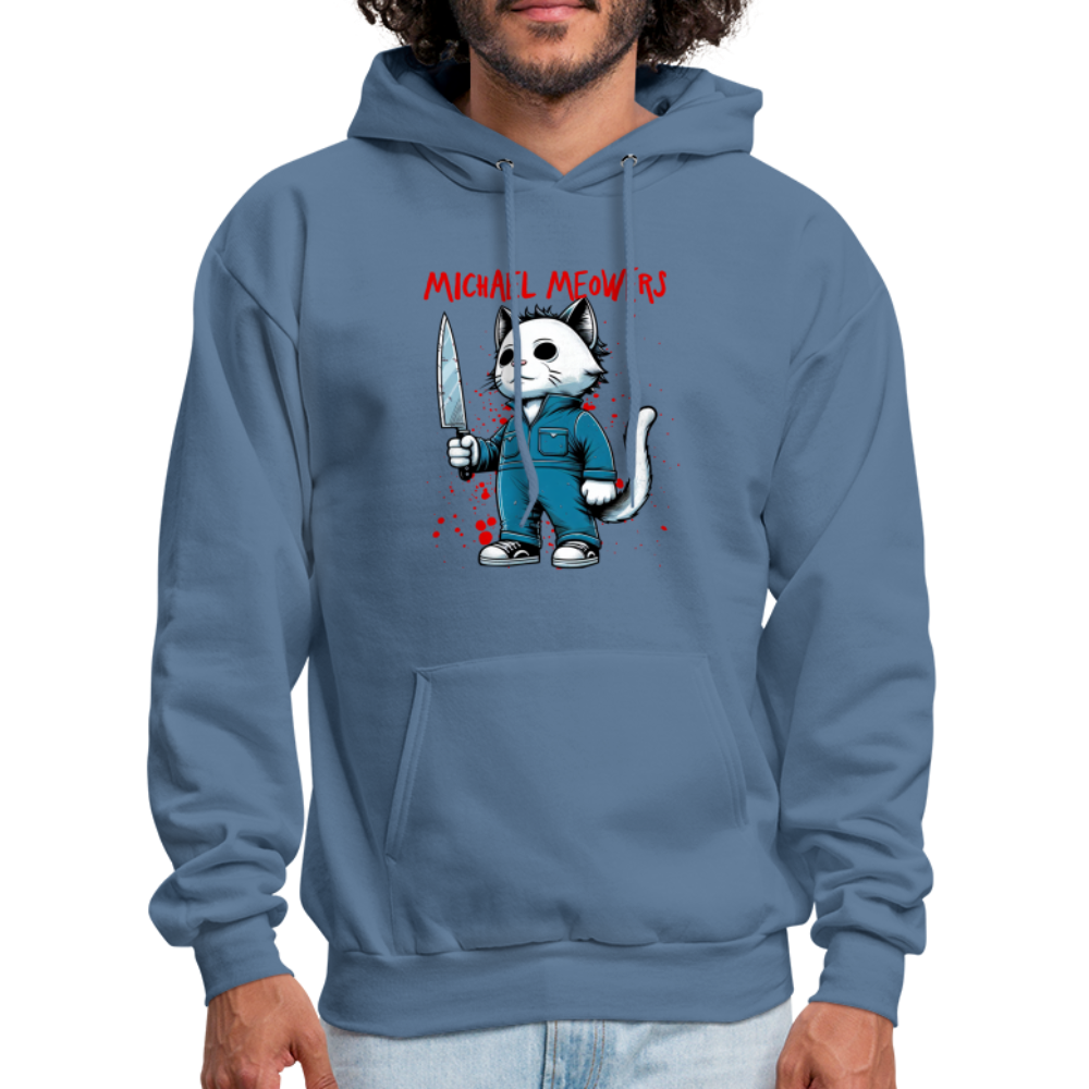 Michael Meowers Hoodie Scary Cat Halloween Cat Lover - denim blue