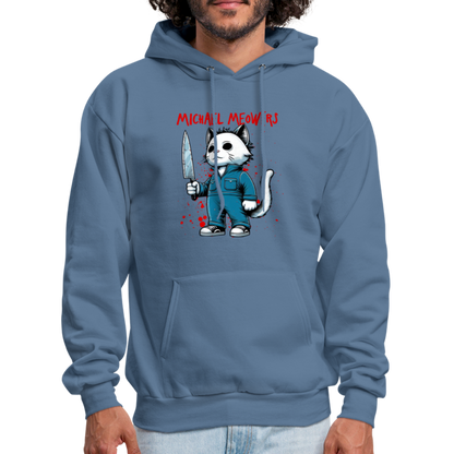 Michael Meowers Hoodie Scary Cat Halloween Cat Lover - denim blue