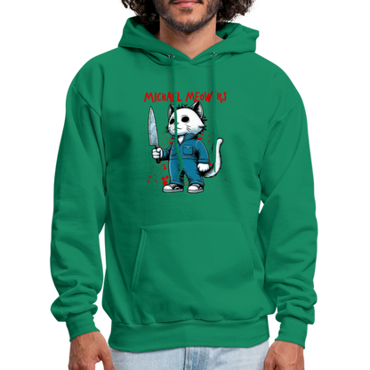 Michael Meowers Hoodie Scary Cat Halloween Cat Lover - kelly green