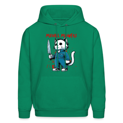 Michael Meowers Hoodie Scary Cat Halloween Cat Lover - kelly green