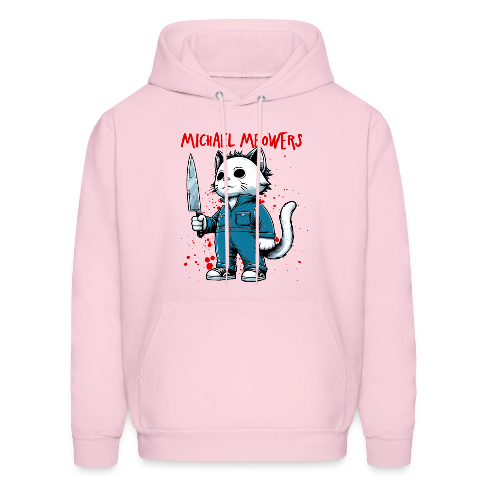 Michael Meowers Hoodie Scary Cat Halloween Cat Lover - pale pink