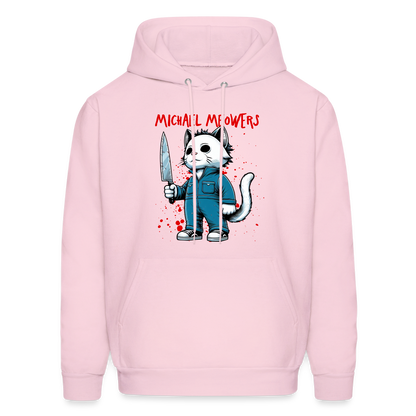 Michael Meowers Hoodie Scary Cat Halloween Cat Lover - pale pink