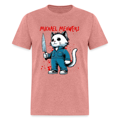 Michael Meowers T-Shirt Scary Cat Halloween Cat Lover - heather mauve