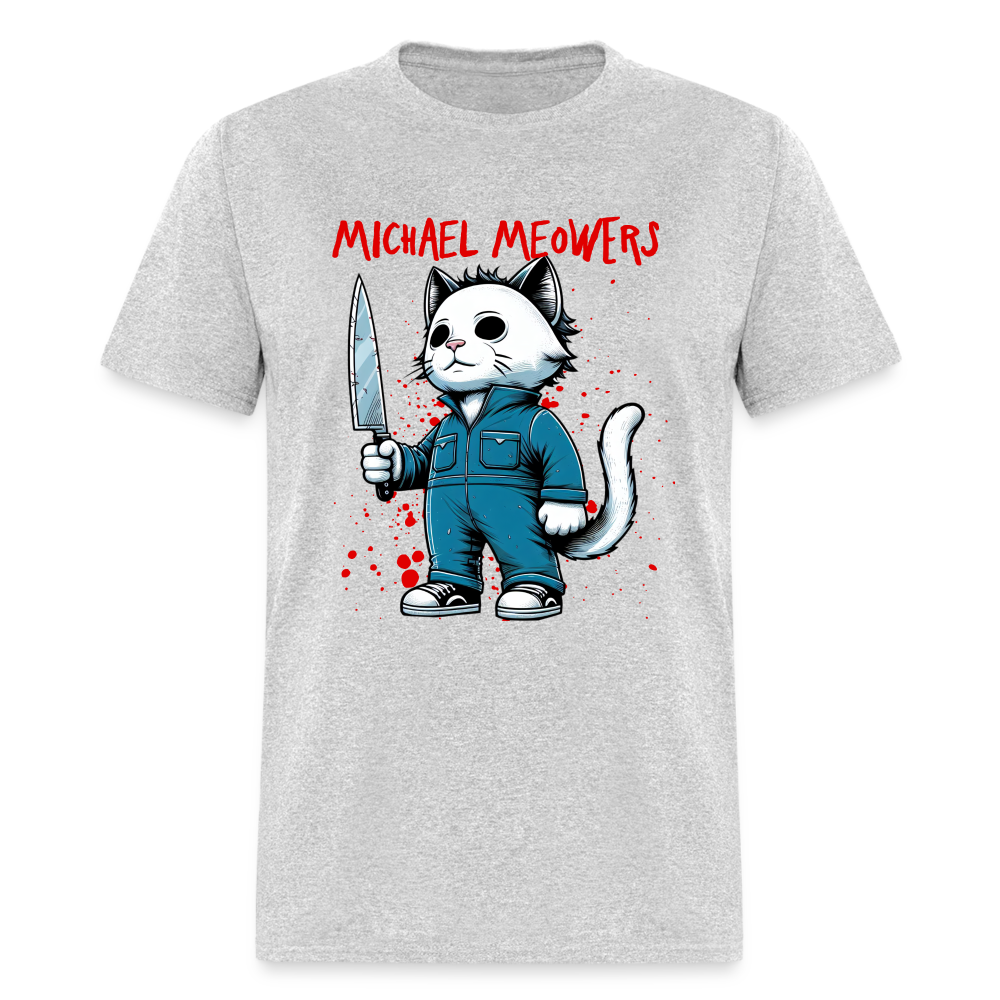 Michael Meowers T-Shirt Scary Cat Halloween Cat Lover - heather gray