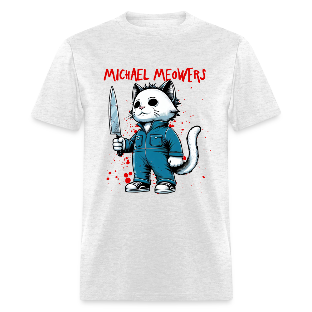 Michael Meowers T-Shirt Scary Cat Halloween Cat Lover - light heather gray