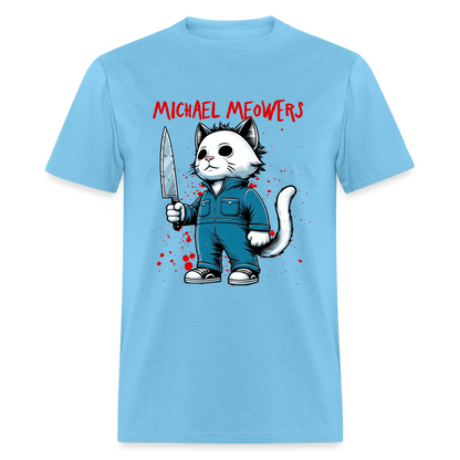 Michael Meowers T-Shirt Scary Cat Halloween Cat Lover - aquatic blue