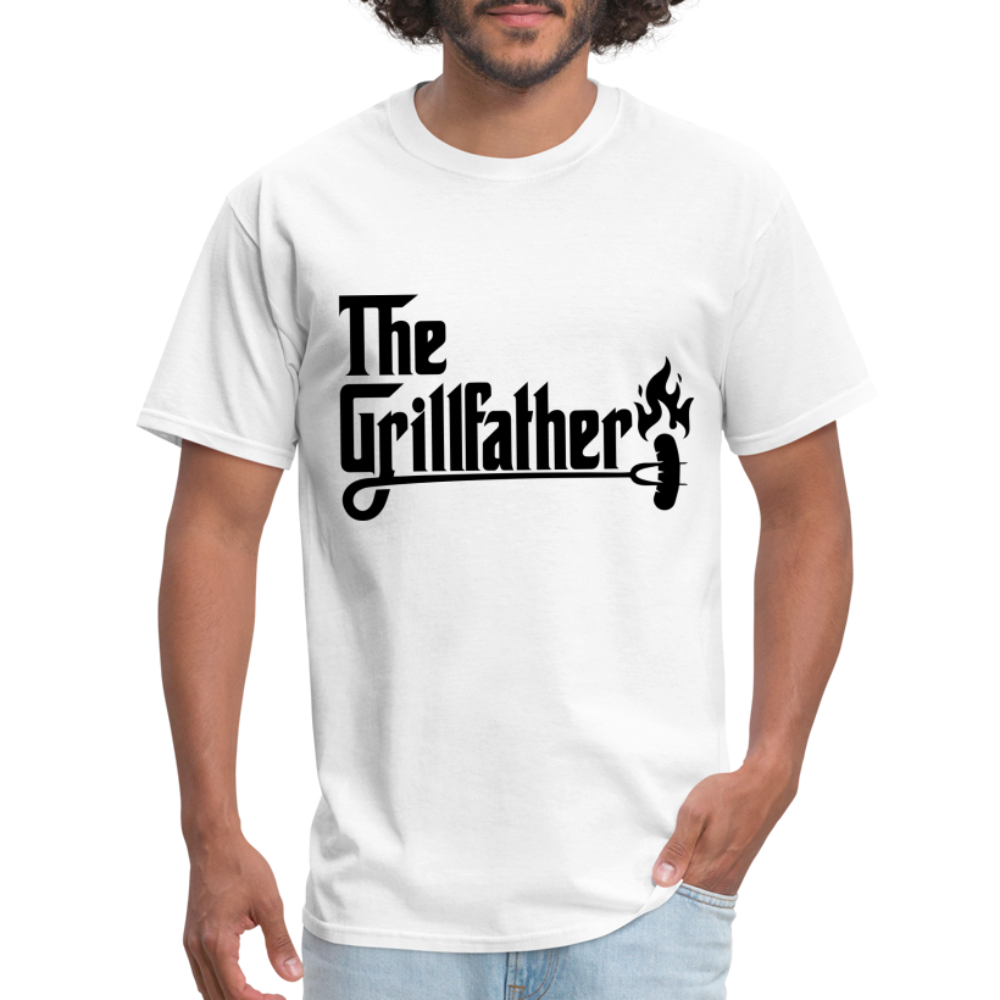 The Grillfather T-Shirt (BBQ Grilling Dad) - white