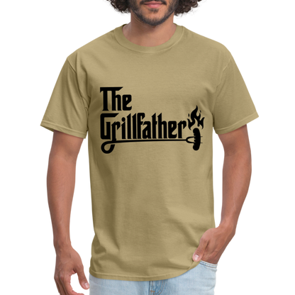 The Grillfather T-Shirt (BBQ Grilling Dad) - khaki