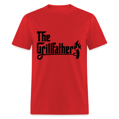 The Grillfather T-Shirt (BBQ Grilling Dad) - red