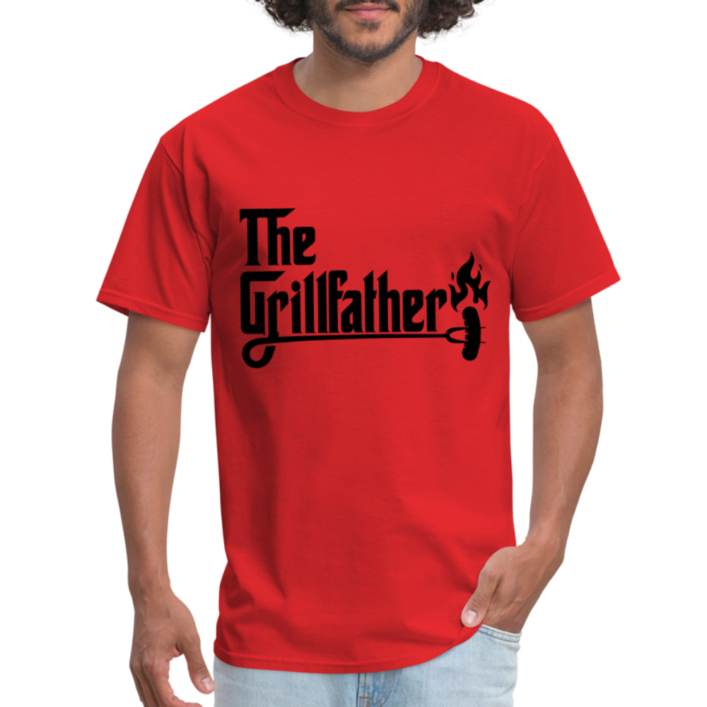 The Grillfather T-Shirt (BBQ Grilling Dad) - red