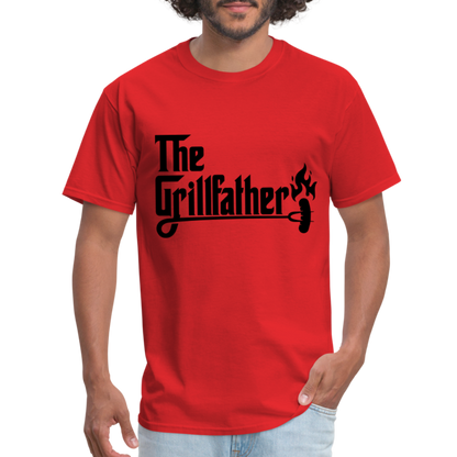 The Grillfather T-Shirt (BBQ Grilling Dad) - red