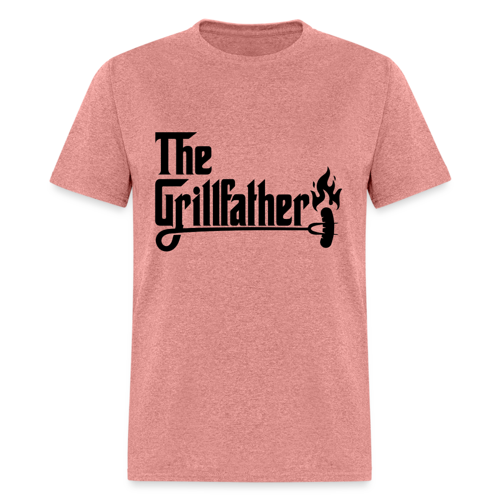 The Grillfather T-Shirt (BBQ Grilling Dad) - heather mauve