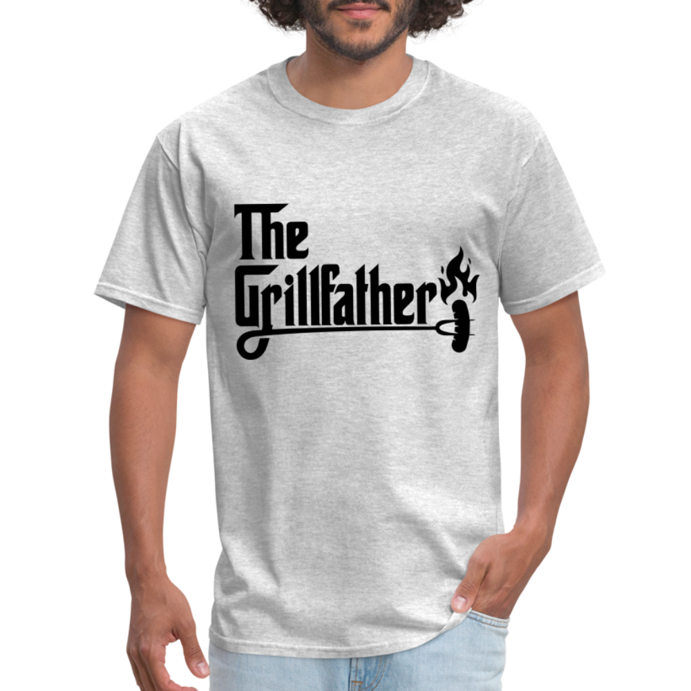 The Grillfather T-Shirt (BBQ Grilling Dad) - heather gray