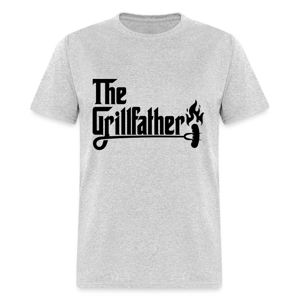 The Grillfather T-Shirt (BBQ Grilling Dad) - heather gray