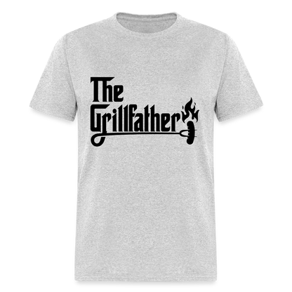 The Grillfather T-Shirt (BBQ Grilling Dad) - heather gray