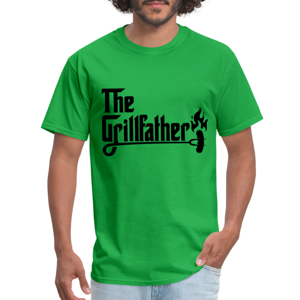 The Grillfather T-Shirt (BBQ Grilling Dad) - bright green