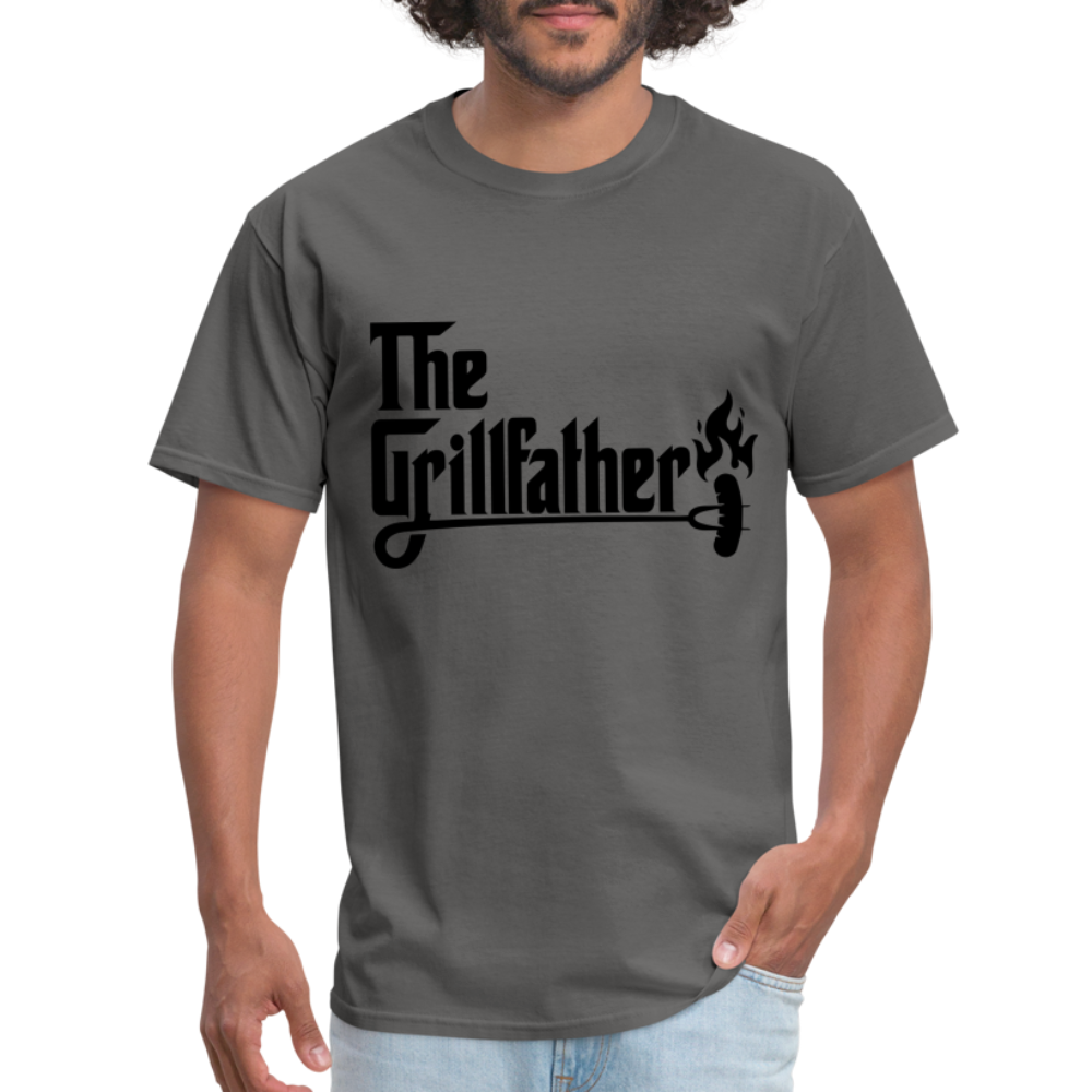 The Grillfather T-Shirt (BBQ Grilling Dad) - charcoal