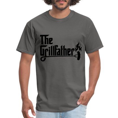 The Grillfather T-Shirt (BBQ Grilling Dad) - charcoal