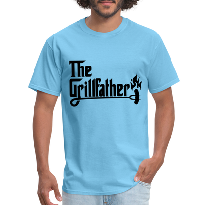 The Grillfather T-Shirt (BBQ Grilling Dad) - aquatic blue