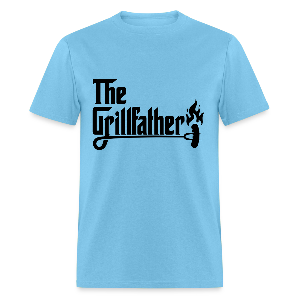 The Grillfather T-Shirt (BBQ Grilling Dad) - aquatic blue