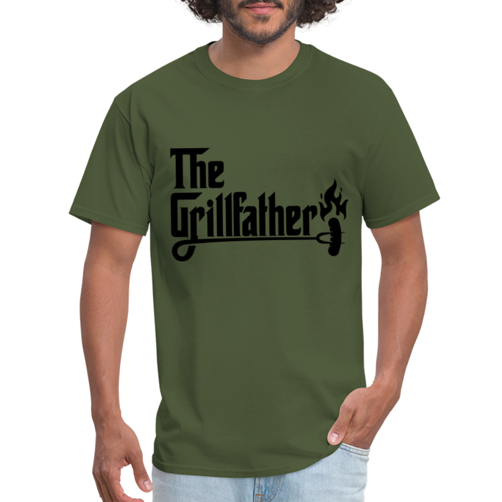 The Grillfather T-Shirt (BBQ Grilling Dad) - military green