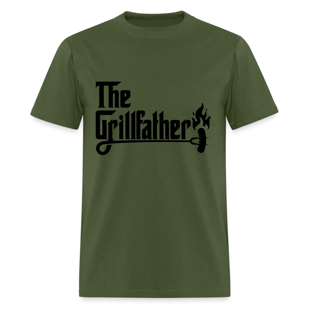 The Grillfather T-Shirt (BBQ Grilling Dad) - military green