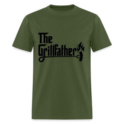 The Grillfather T-Shirt (BBQ Grilling Dad) - military green