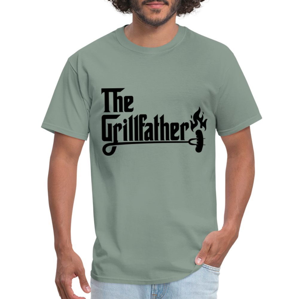 The Grillfather T-Shirt (BBQ Grilling Dad) - sage