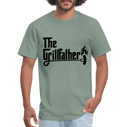 The Grillfather T-Shirt (BBQ Grilling Dad) - sage