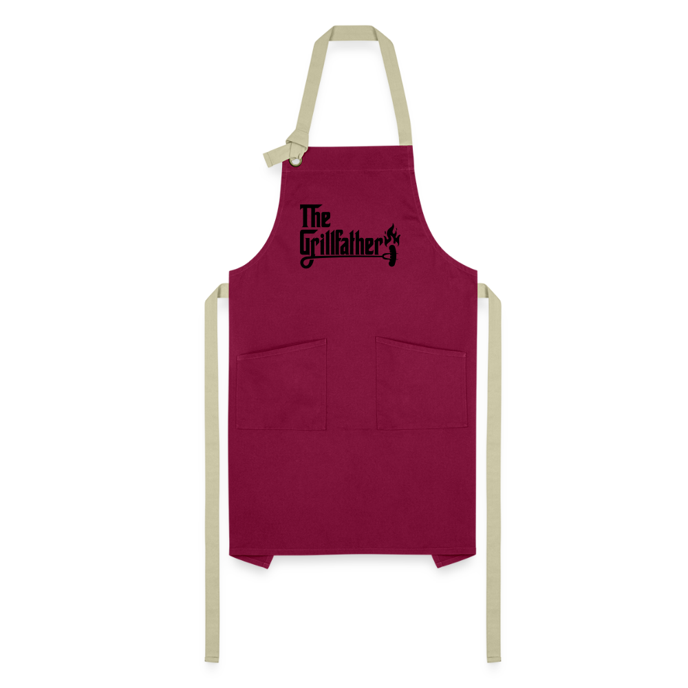 The Grillfather Artisan Apron (BBQ Grilling Dad) - burgundy/khaki