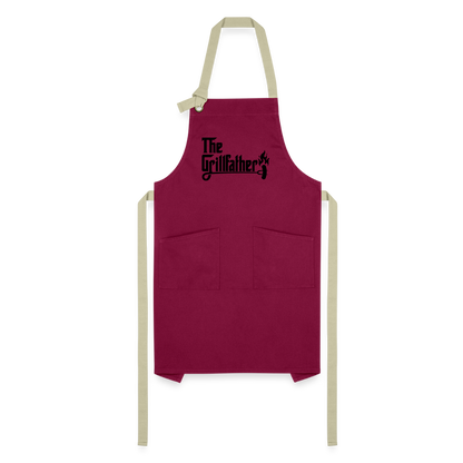 The Grillfather Artisan Apron (BBQ Grilling Dad) - burgundy/khaki