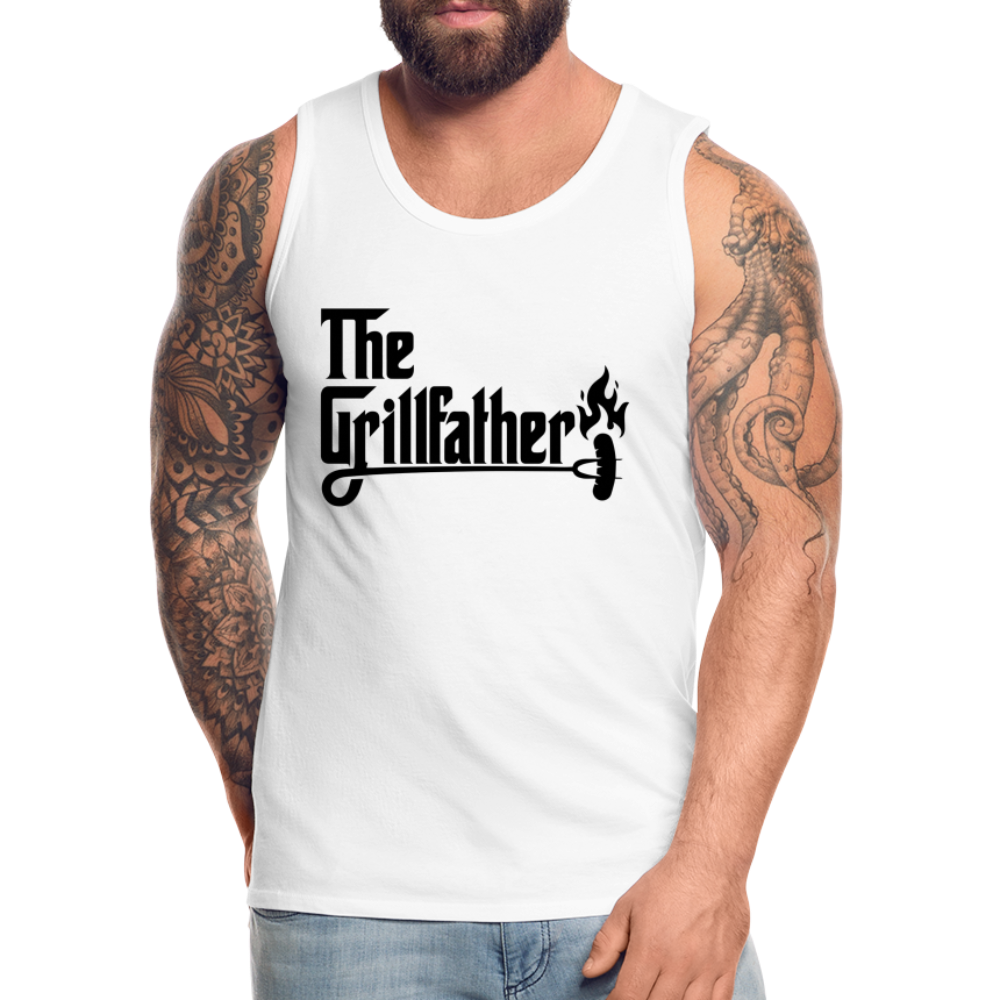 The Grillfather Men’s Premium Tank Top (BBQ Grilling Dad) - white