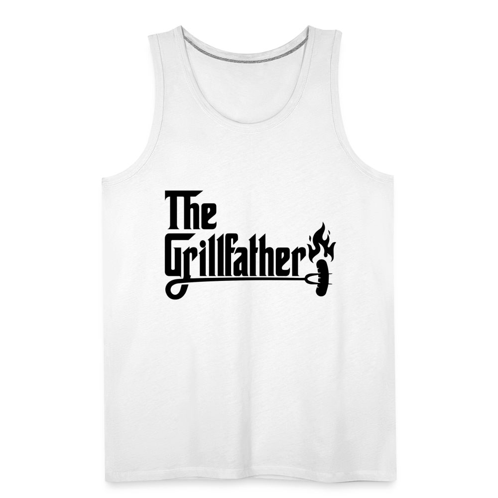 The Grillfather Men’s Premium Tank Top (BBQ Grilling Dad) - white