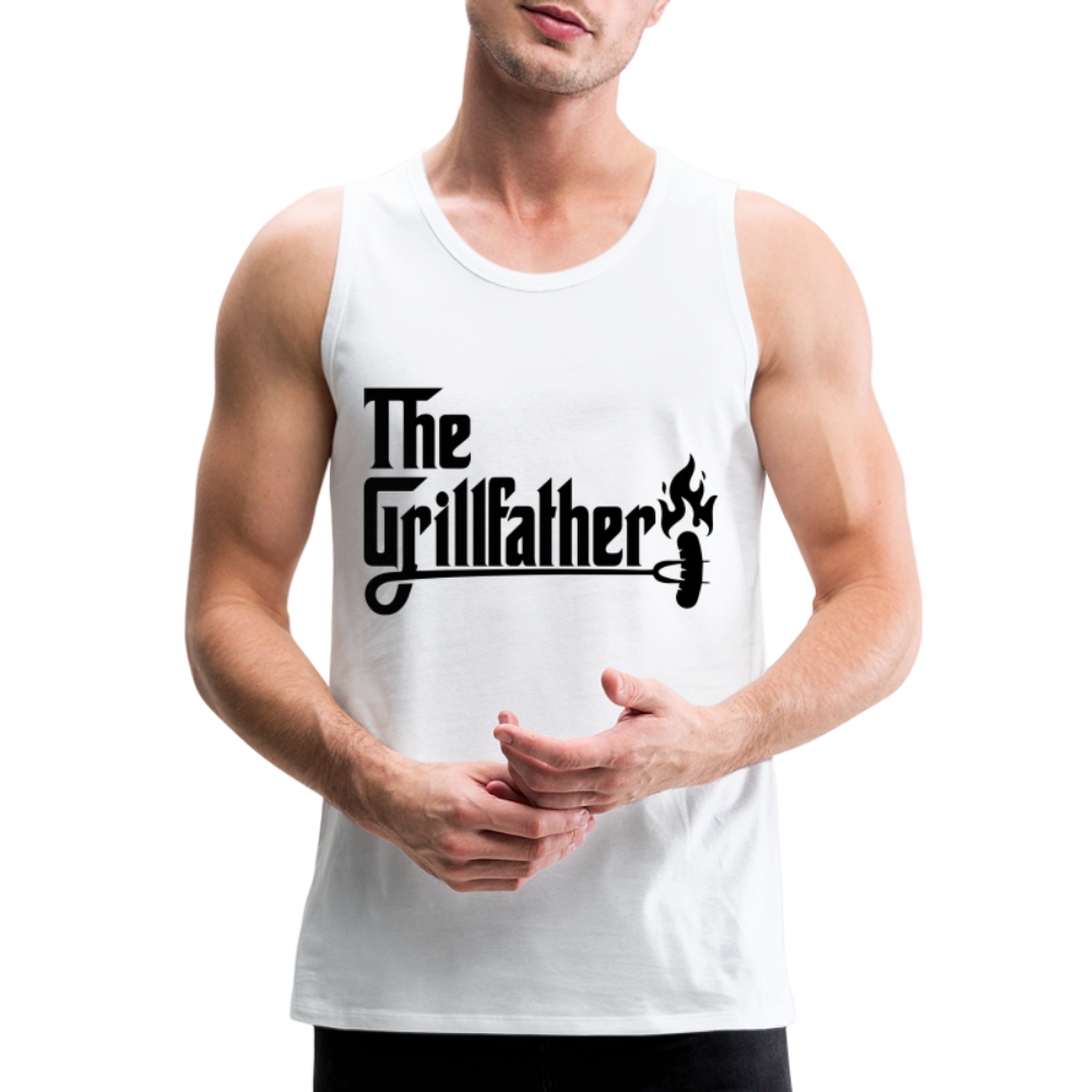 The Grillfather Men’s Premium Tank Top (BBQ Grilling Dad) - white