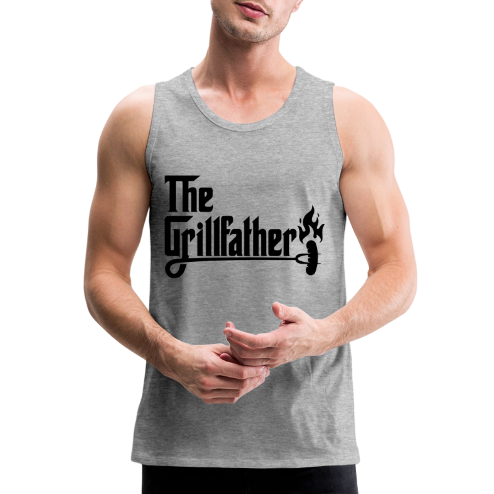 The Grillfather Men’s Premium Tank Top (BBQ Grilling Dad) - heather gray