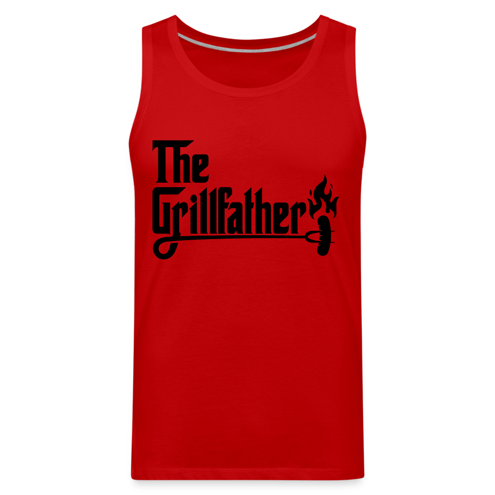 The Grillfather Men’s Premium Tank Top (BBQ Grilling Dad) - red