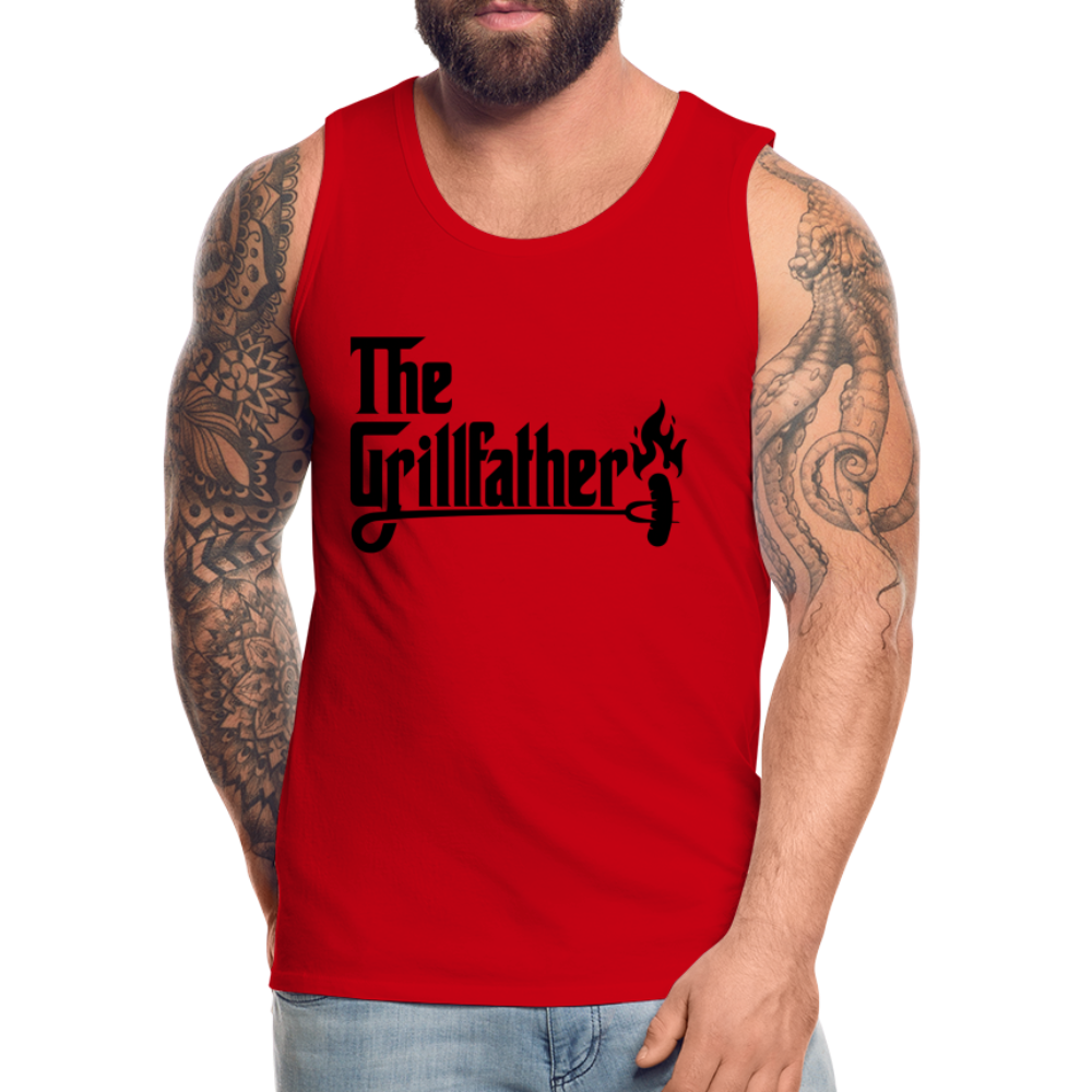 The Grillfather Men’s Premium Tank Top (BBQ Grilling Dad) - red