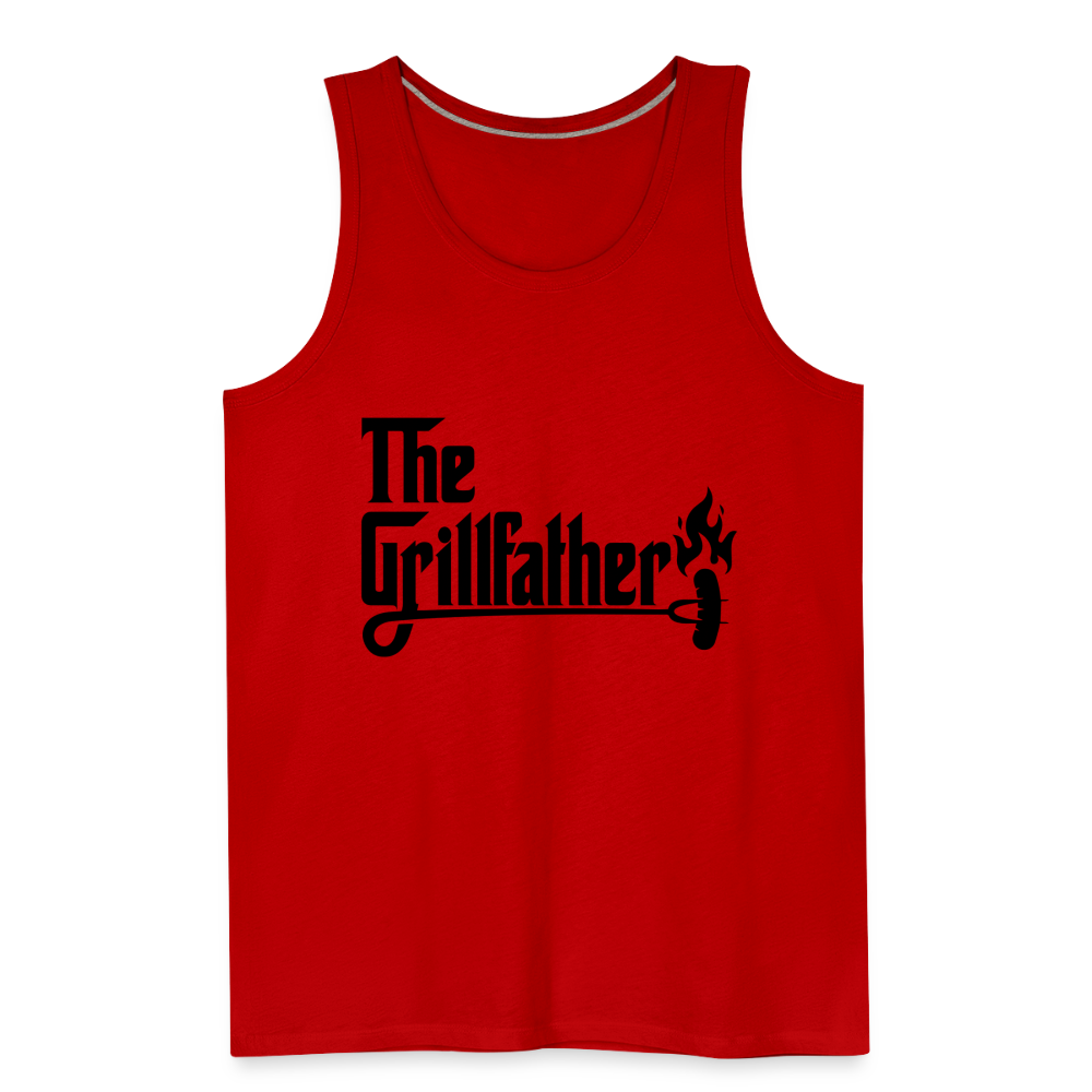 The Grillfather Men’s Premium Tank Top (BBQ Grilling Dad) - red