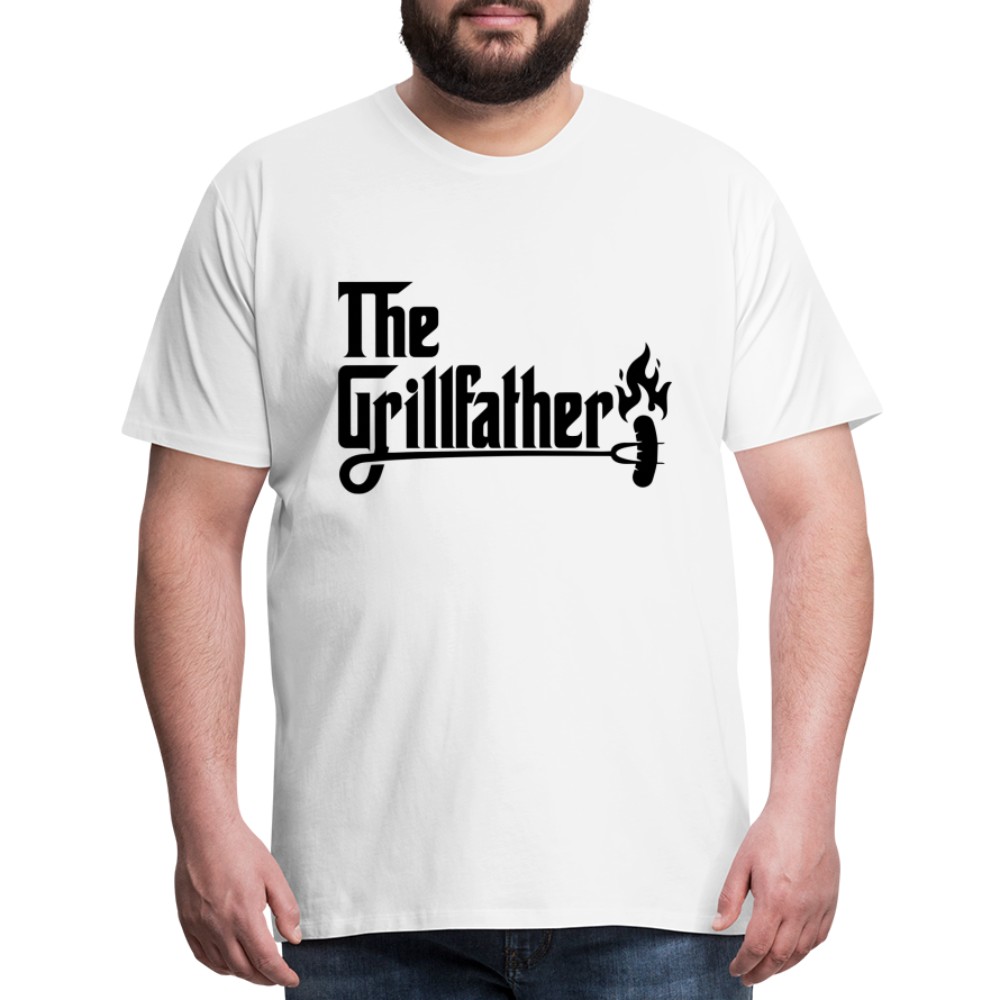 The Grillfather Men's Premium T-Shirt (BBQ Grilling Dad) - white