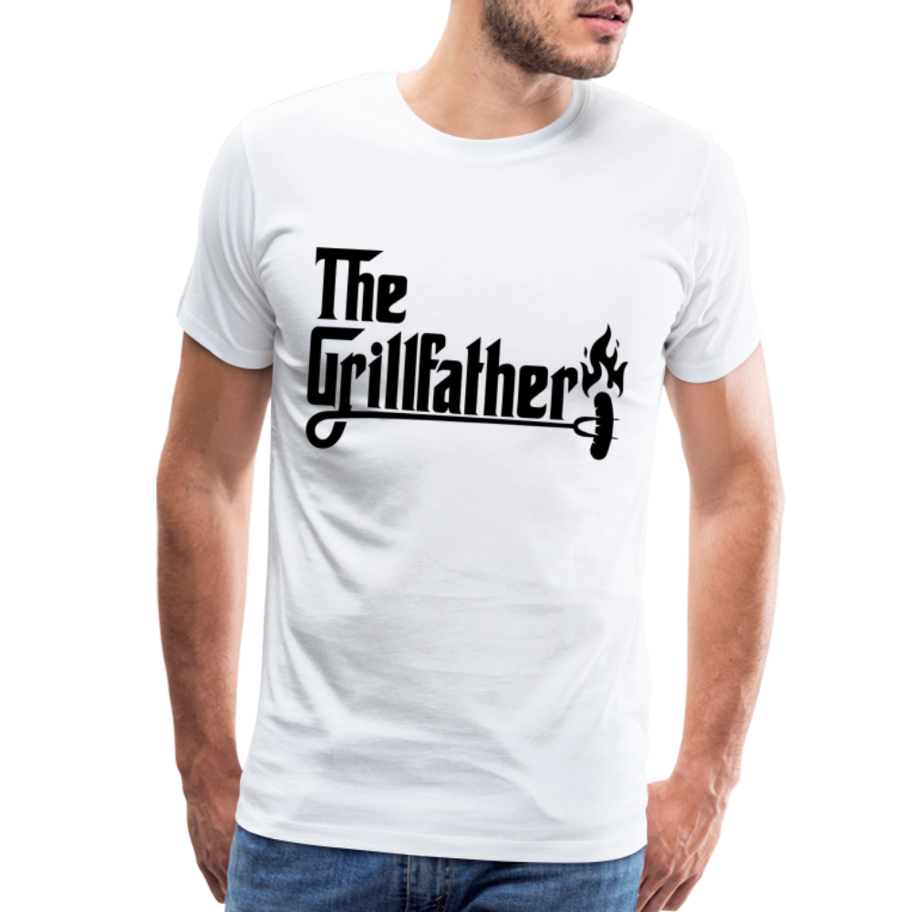 The Grillfather Men's Premium T-Shirt (BBQ Grilling Dad) - white