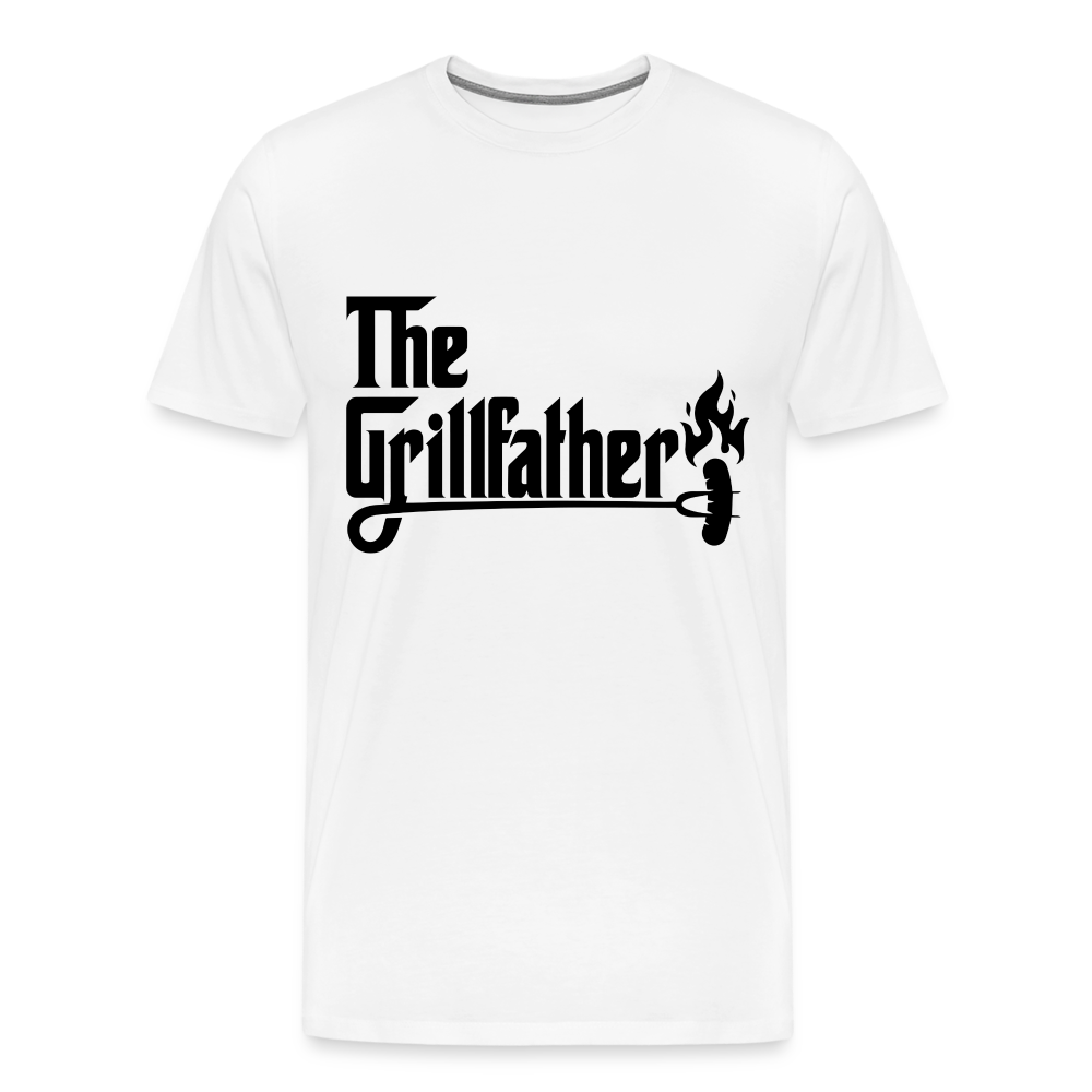 The Grillfather Men's Premium T-Shirt (BBQ Grilling Dad) - white