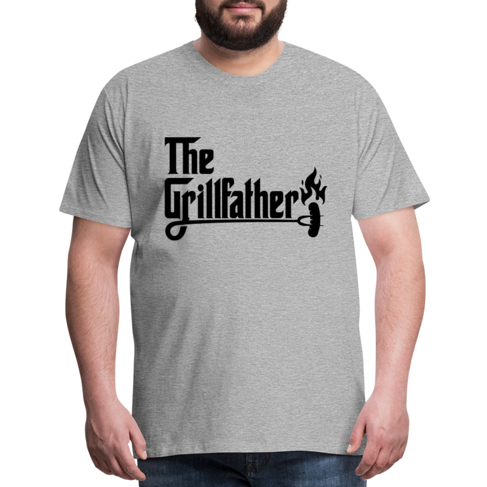 The Grillfather Men's Premium T-Shirt (BBQ Grilling Dad) - heather gray