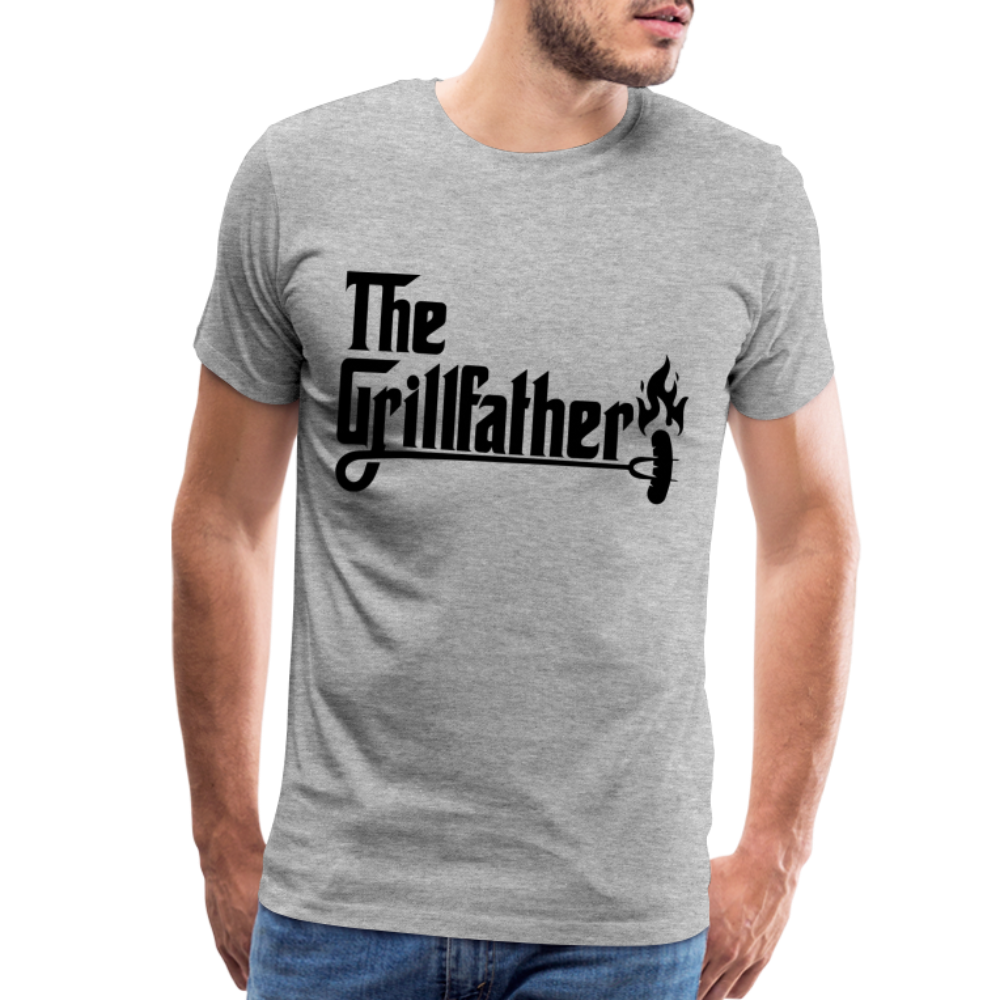 The Grillfather Men's Premium T-Shirt (BBQ Grilling Dad) - heather gray