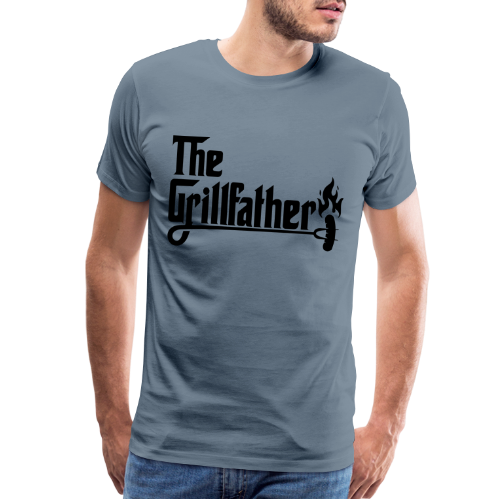 The Grillfather Men's Premium T-Shirt (BBQ Grilling Dad) - steel blue