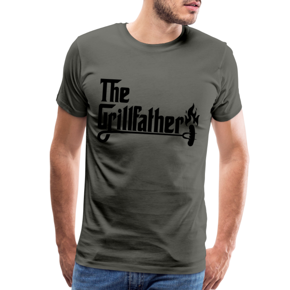The Grillfather Men's Premium T-Shirt (BBQ Grilling Dad) - asphalt gray