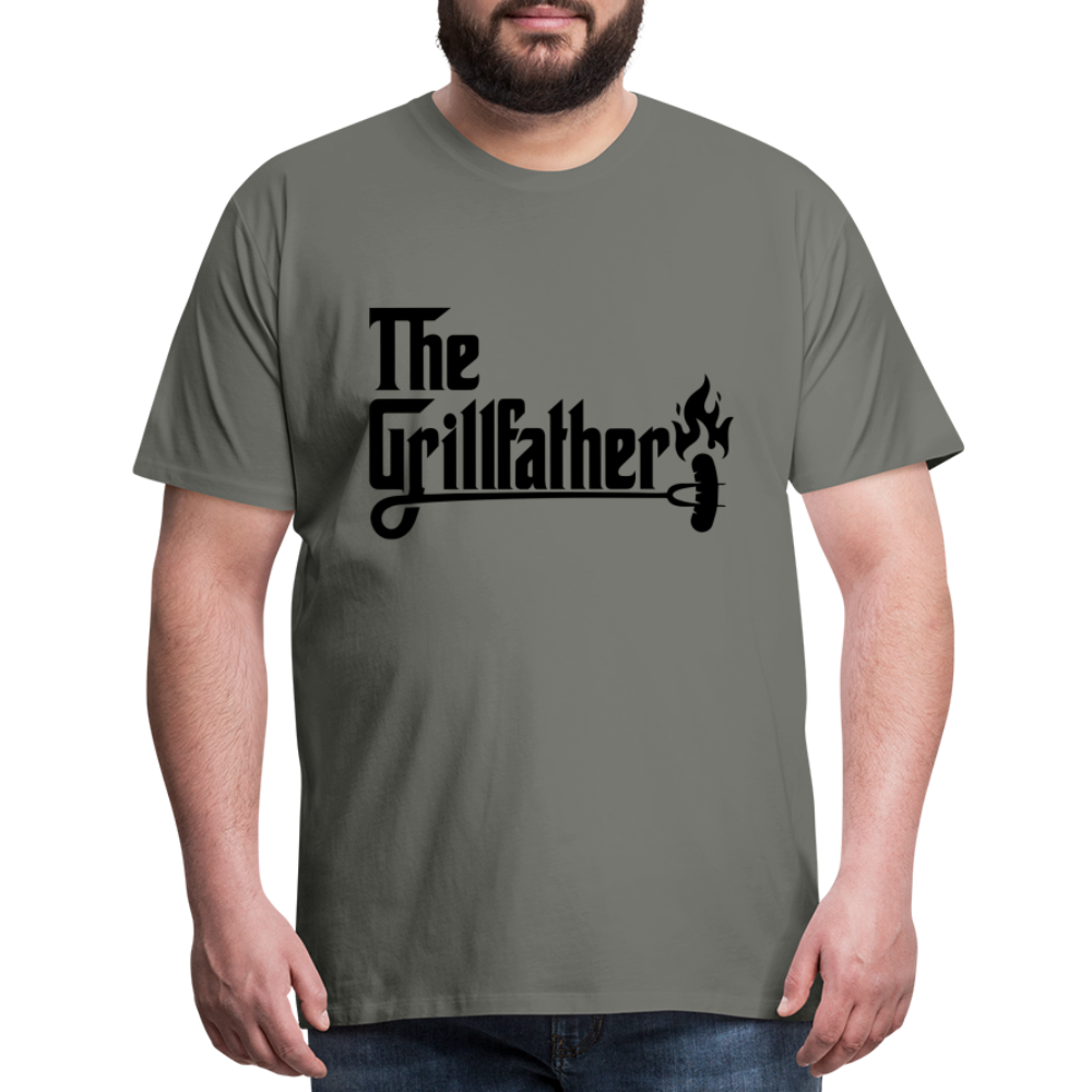 The Grillfather Men's Premium T-Shirt (BBQ Grilling Dad) - asphalt gray